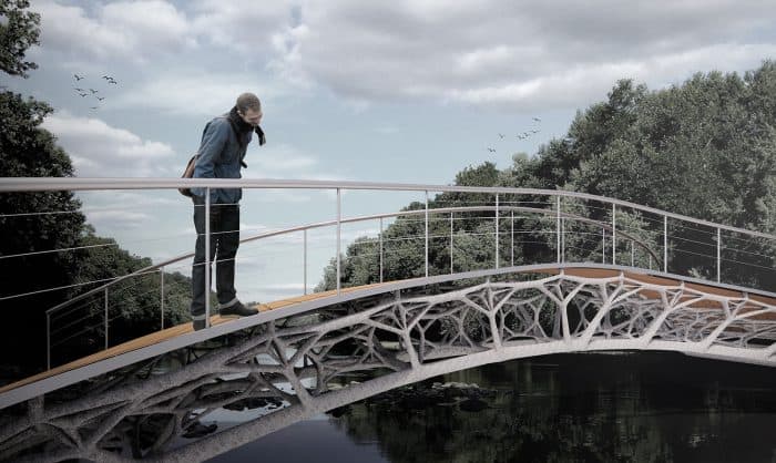 So könnte die Brücke der Zukunft aussehen. Visualisierung: Yinan Xiao, Noor Khader - ITE/Braunschweig, Entwurf: Pierluigi D’Acunto, Ole Ohlbrock - ETH Zürich