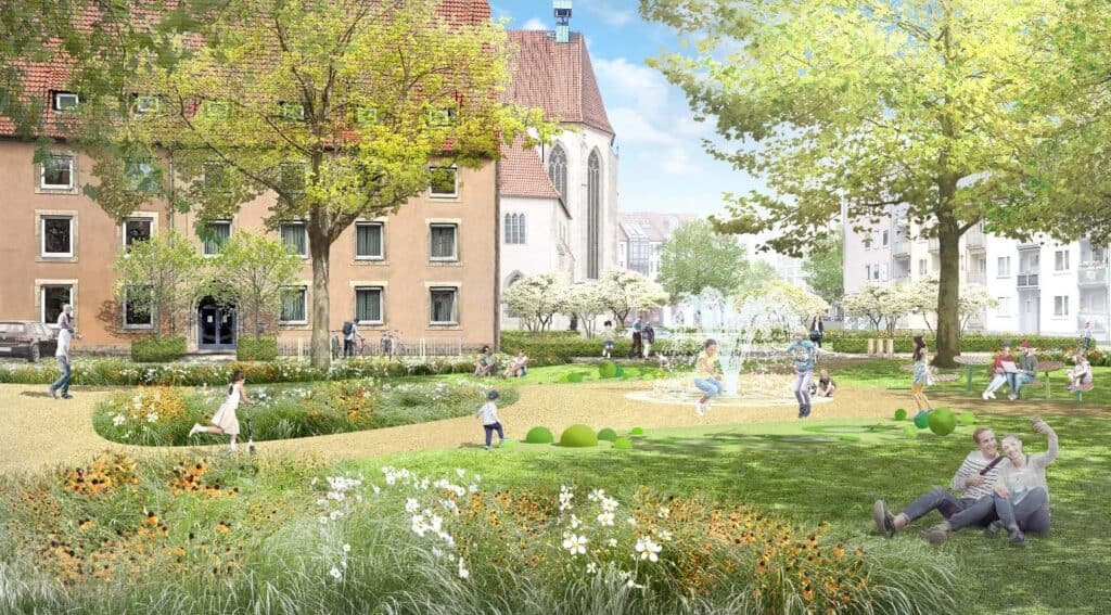 Dieser Parkplatz wird zu einem Park