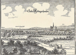 Schon damals uralt: Auf diesem Kupferstich des Verlagshauses Merian aus dem Jahr 1654 ist die Klosterkirche Riddagshausen deutlich zu erkennen. Foto: Team der Löwe