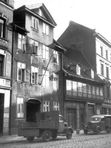 Abgebrochene Fachwerkhäuser Güldenstraße 74 und 75. Foto: Landesamt für Denkmalpflege