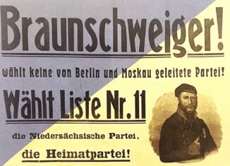 Wahlplakat der Niedersächsischen Partei, Landtagswahl Dezember 1924. Foto Stadtarchiv Braunschweig