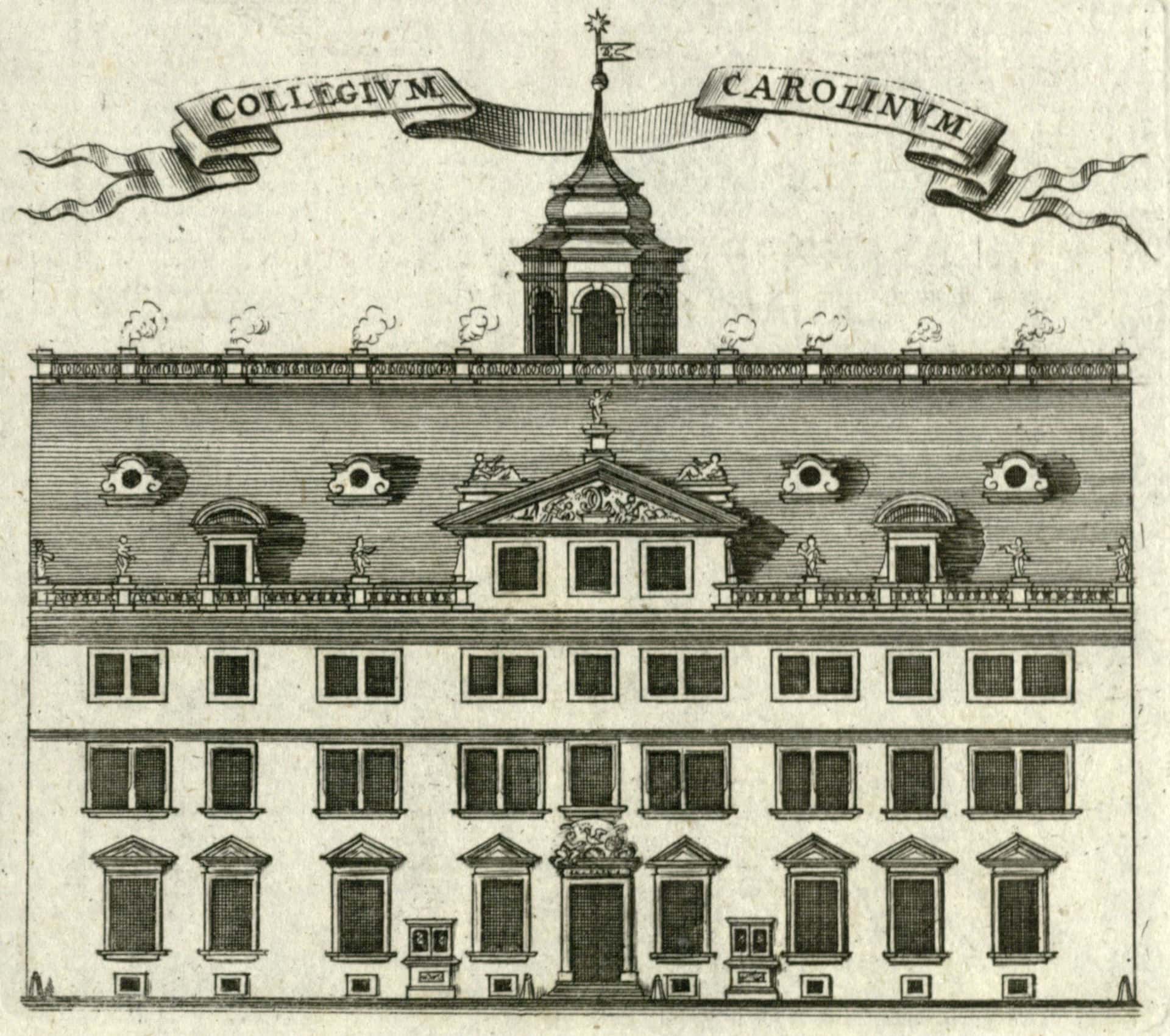 Vorderfront des Gebäudes des Collegium Carolinums am Bohlweg in Braunschweig, um 1750. Foto: Stadtarchiv Braunschweig
