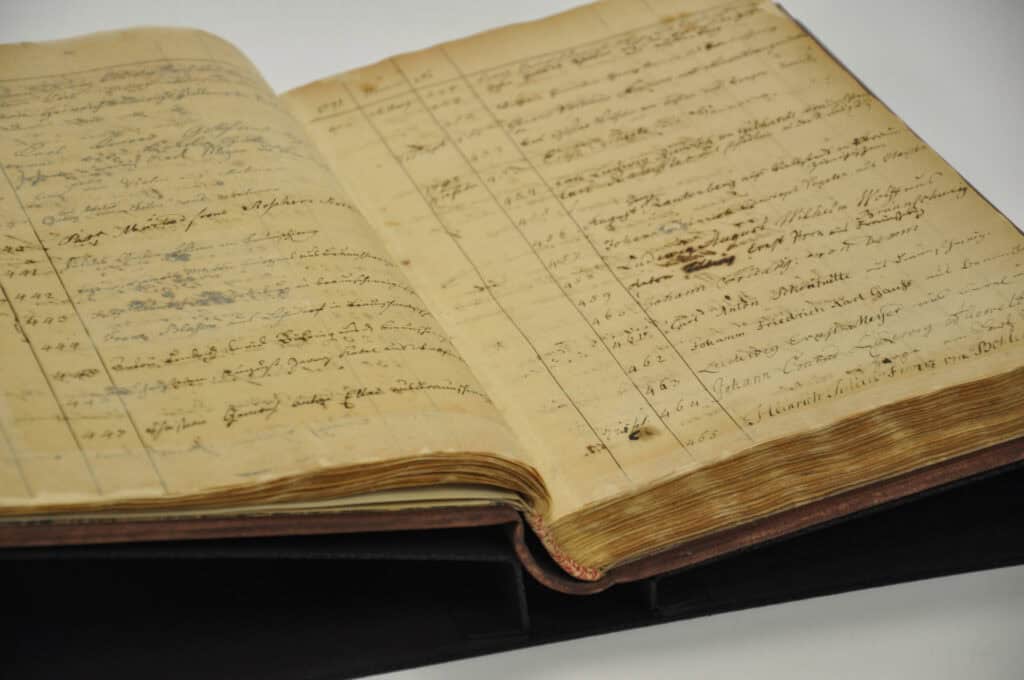 Aus dem ersten Matrikelbuch des Collegiums Carolinums, um 1745. Foto: TU Braunschweig