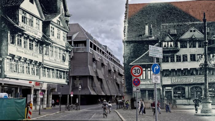 Ein Blick durch die Zeit am Altstadtmarkt Richtung Brabandtstraße. Foto: Der Löwe