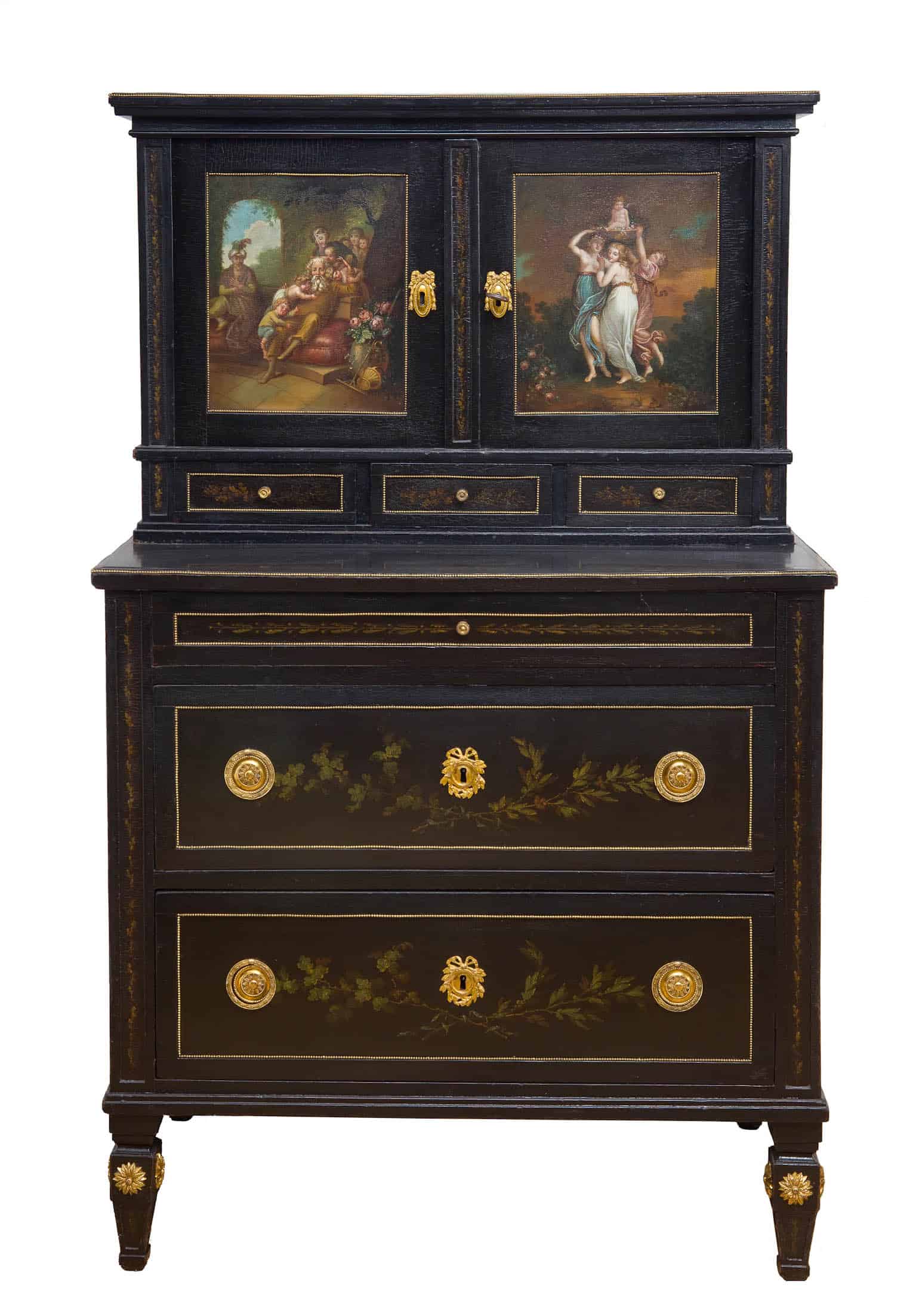 Diese um 1795 gefertigte Stobwasser-Schreibkommode zählte zu den luxuriösen Möbeln, die die Braunschweiger Manufaktur vertrieb.