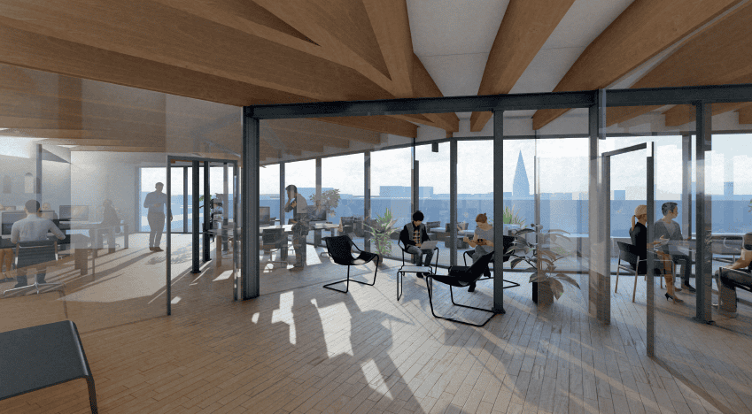 So soll es bald im alten Bankgebäude aussehen. Computergrafik: HTP Hidde Architekten GmbH